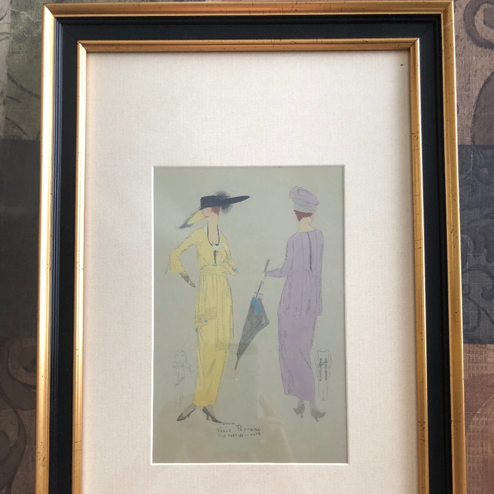 Vintage Vogue Pattern Fashion Illustration Print